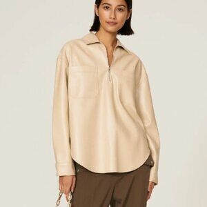 SAYLOR Remi Faux Leather Top size small